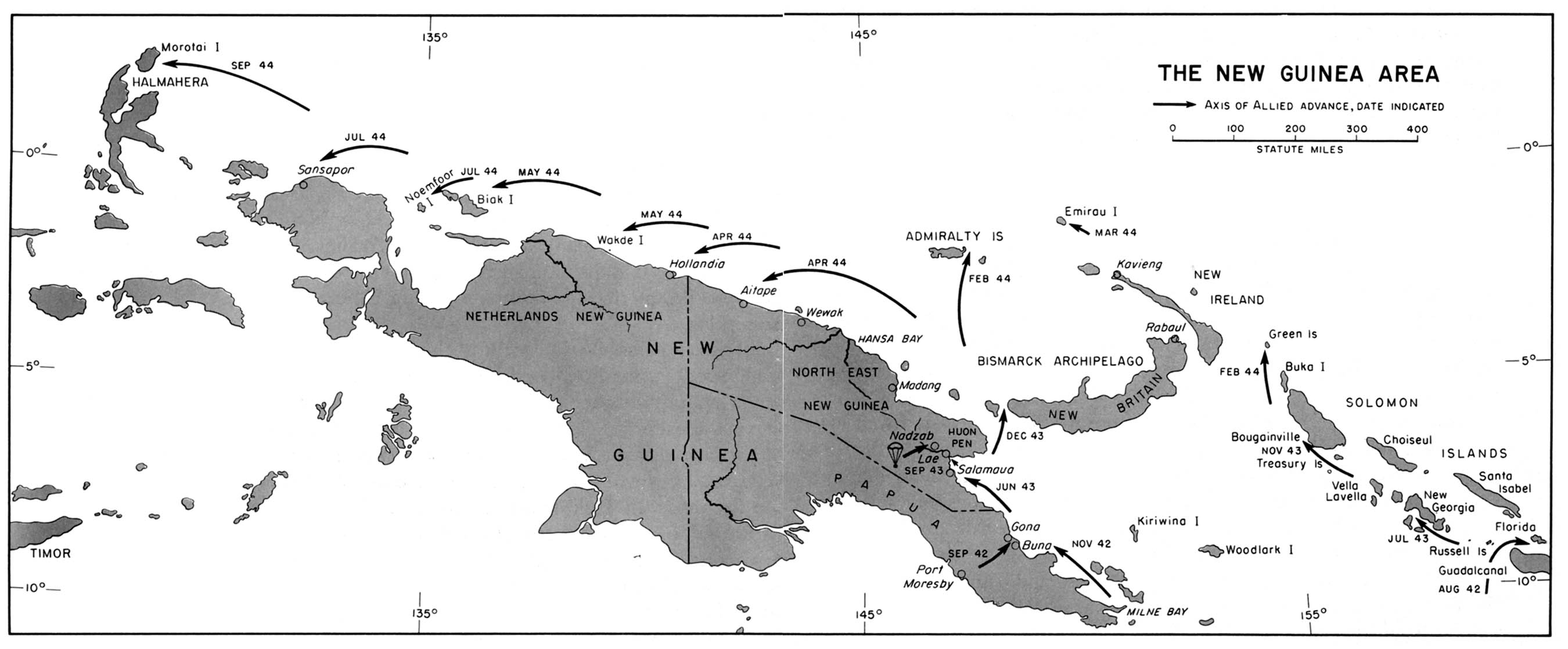 Ephemera Reprint Campaign Map Ww2 New Guinea 1942 1943 