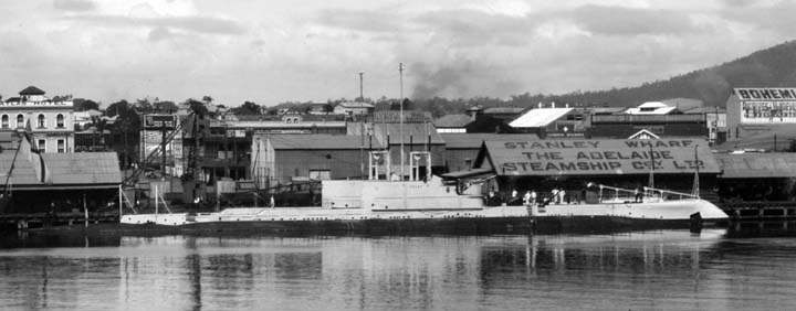 File:Queensland State Archives 38 Submarines Otway and Oxley at Stanley Wharf South Brisbane February 1929.png
