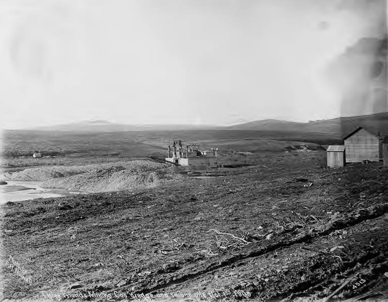 File:Three Friends Mining Company's operation showing dredge and mining dumps, vicinity of Nome, Alaska, October 1, 1905 (AL+CA 7495).jpg