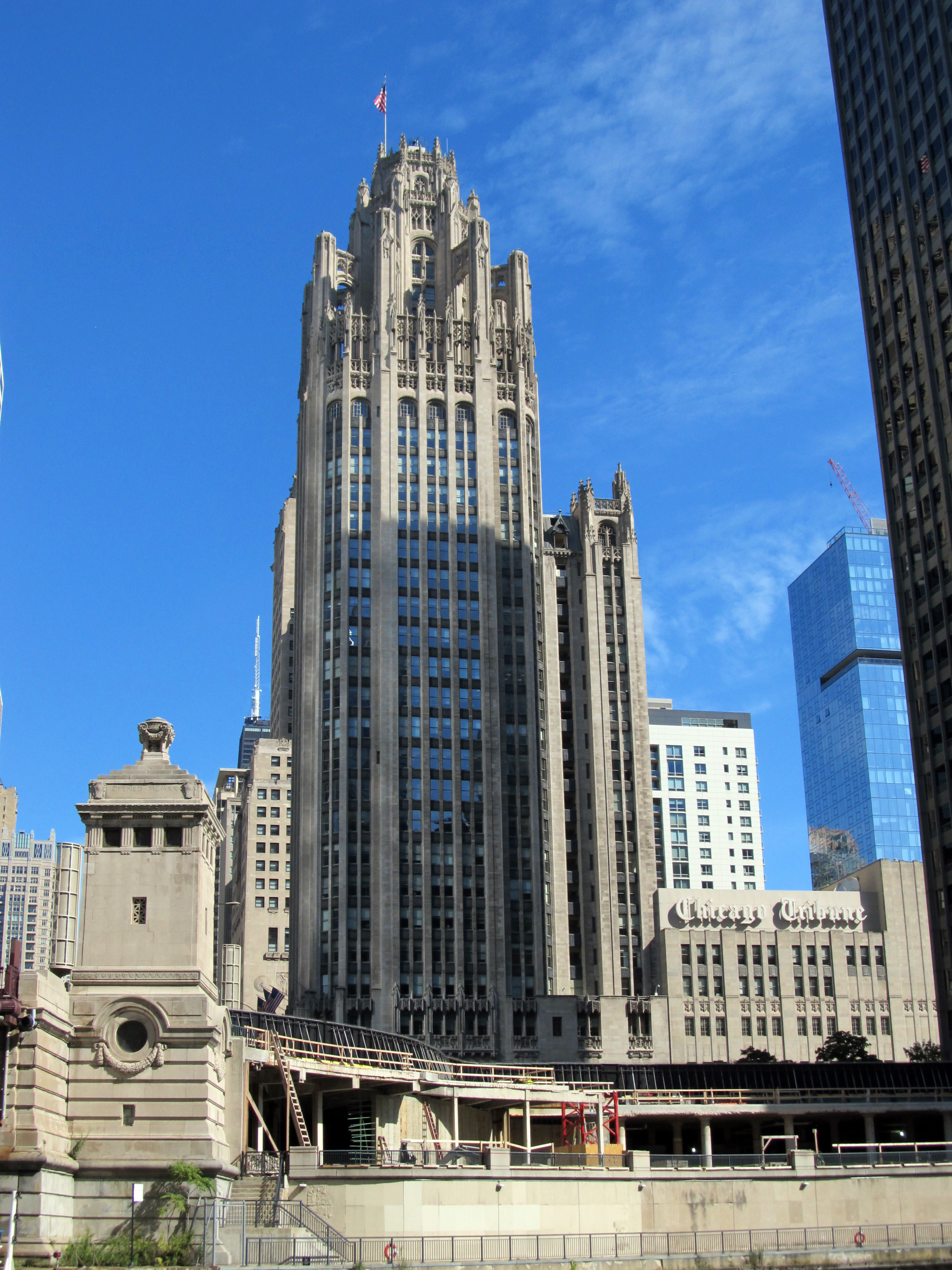 Башни 34. Трибьюн-Тауэр. Tribune East Tower. Tribune Tower как строили.