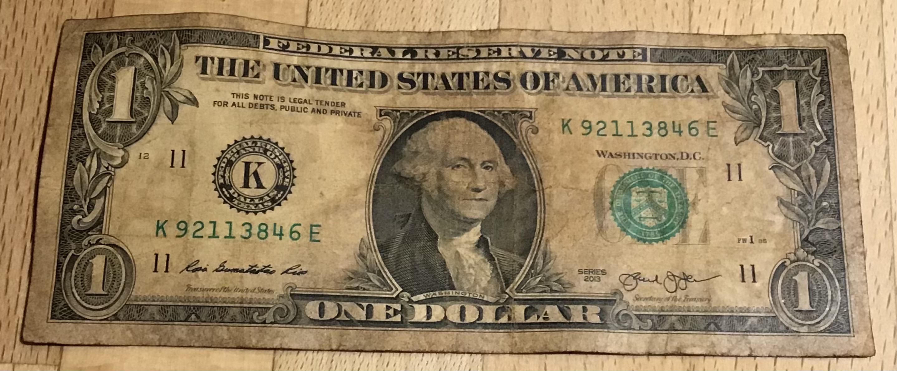 File:A heavily-stained 1 dollar bill, 29 March 2022.jpg - Wikipedia