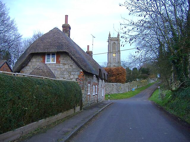 File:Cottage and church, West Overton - geograph.org.uk - 339574.jpg
