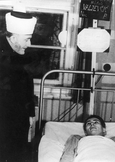 File:Haj Amin el-Husseini visiting SS 13th Division soldier in hospital.jpg