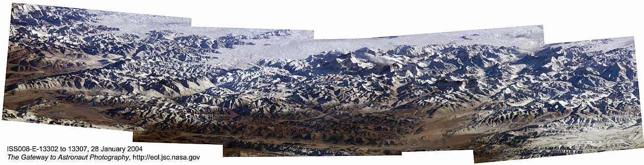 صورة فضائية لجبال الهملايا