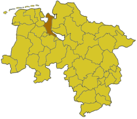 Lokasi Wesermarsch di Niedersachsen