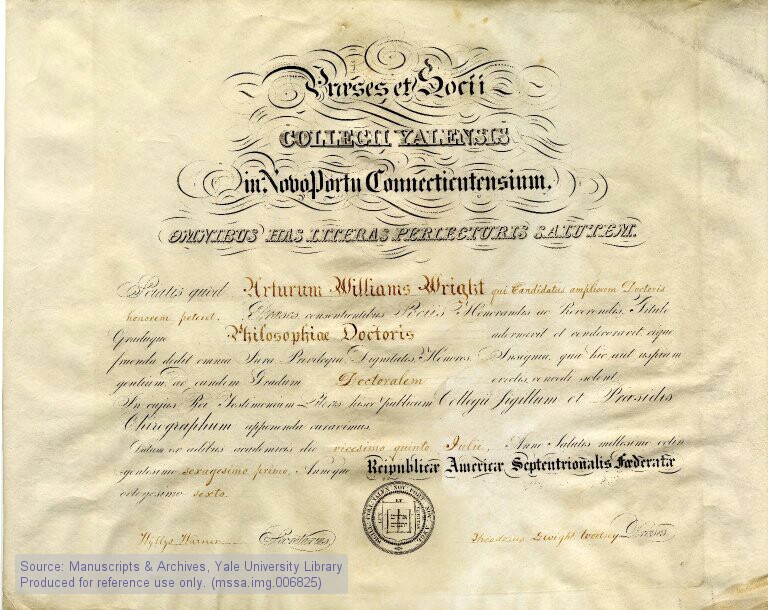 yale college diploma