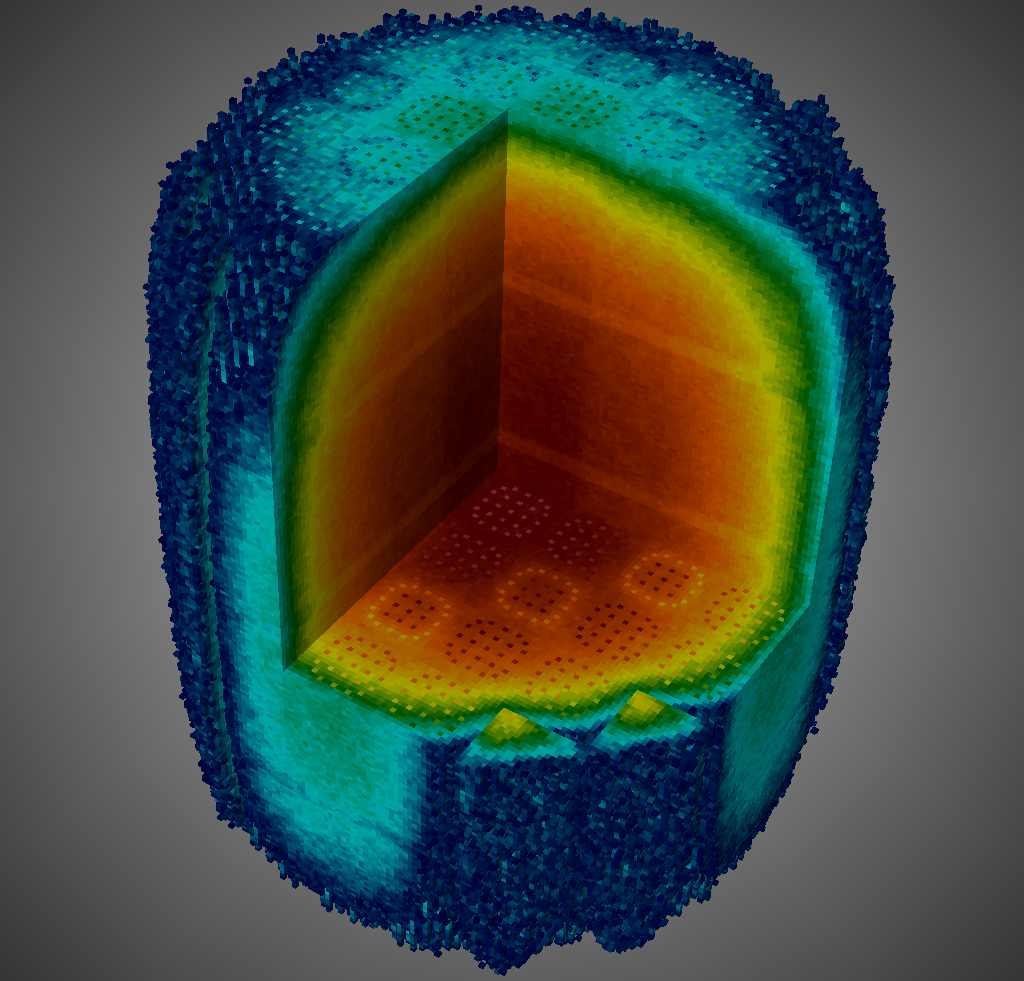 Coupled Monte Carlo Neutronics and Fluid Flow Simulation of Small Modular Reactor OLCF