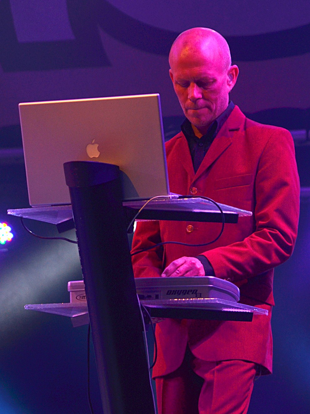 Clarke performing with [[Erasure (duo)|Erasure]] at [[Delamere Forest]] in Cheshire, England, 2011