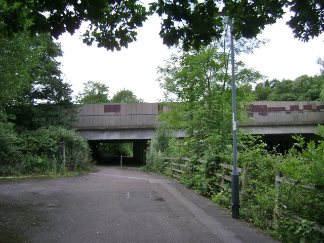 File:Cycleway and footpath get under the A46 - geograph.org.uk - 1401623.jpg