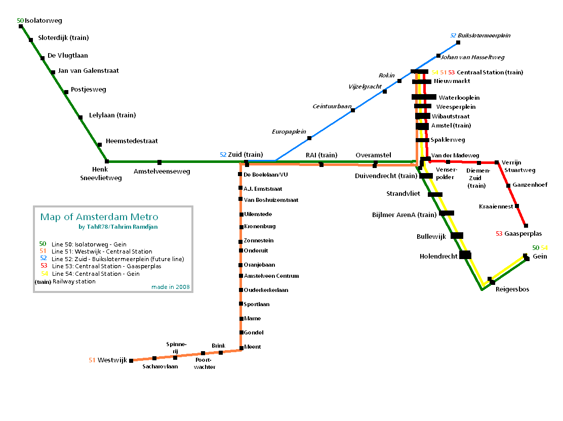 File Map Of Amsterdam Metro Png Wikimedia Commons