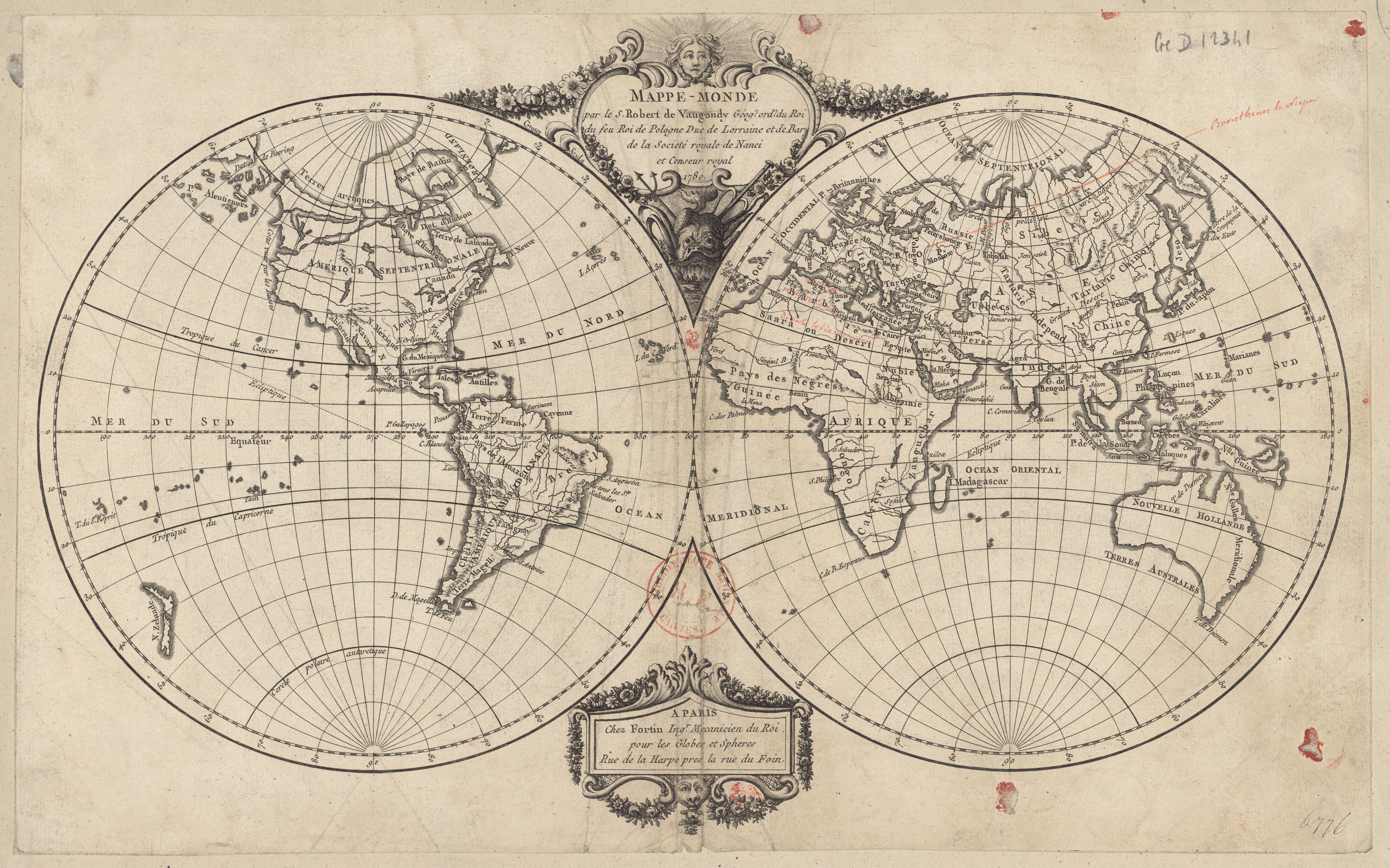 Mappemonde : le monde d'or