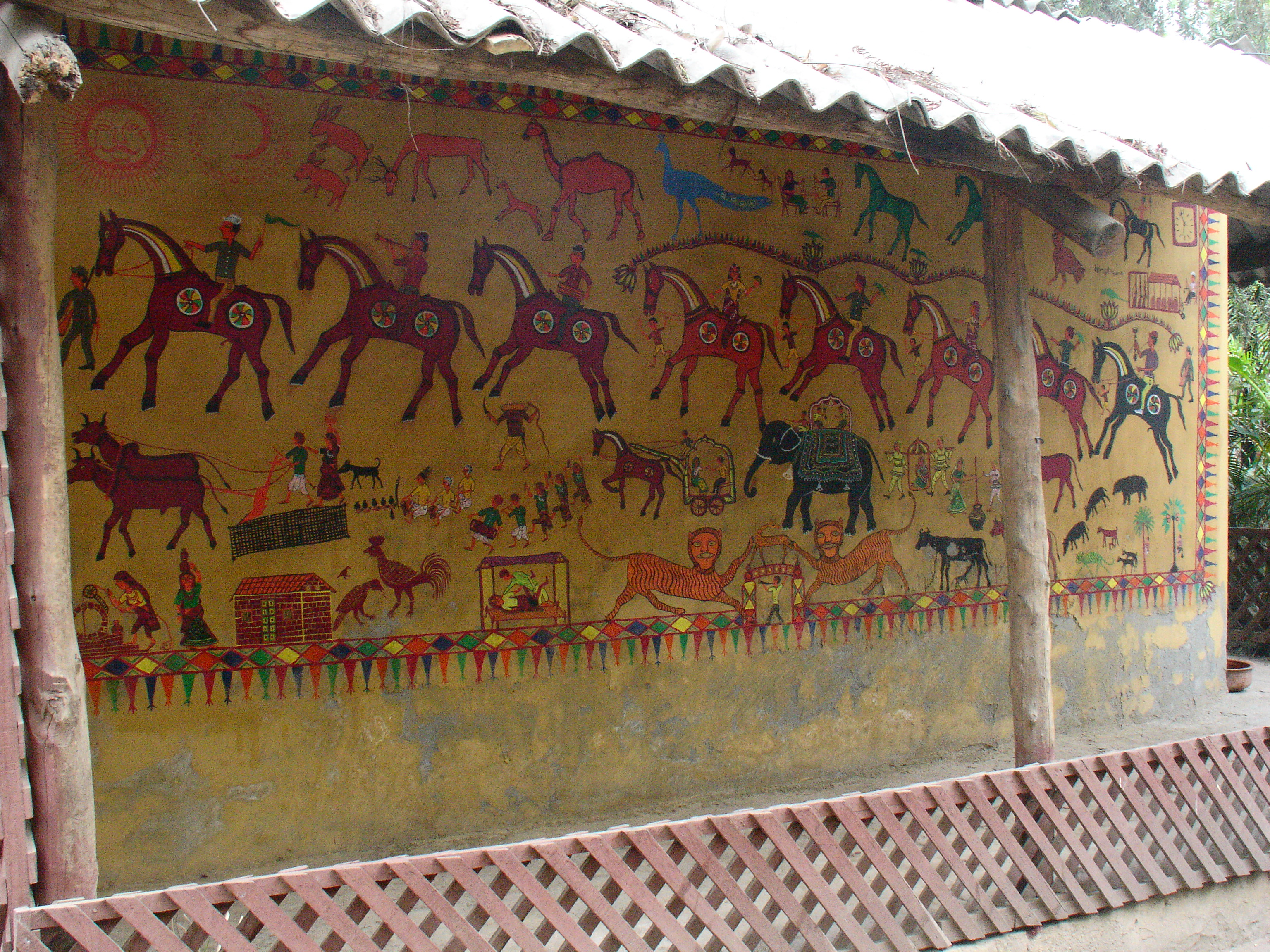 A Pithora painting at the Crafts Museum in New Delhi | Courtesy: wiki