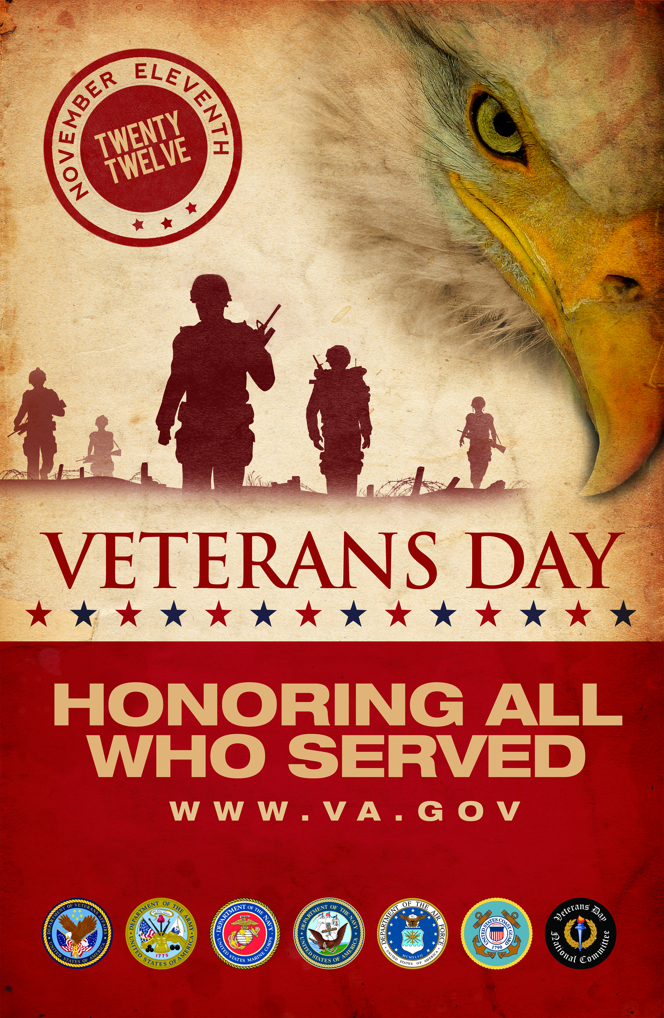 veterans day thank you poster