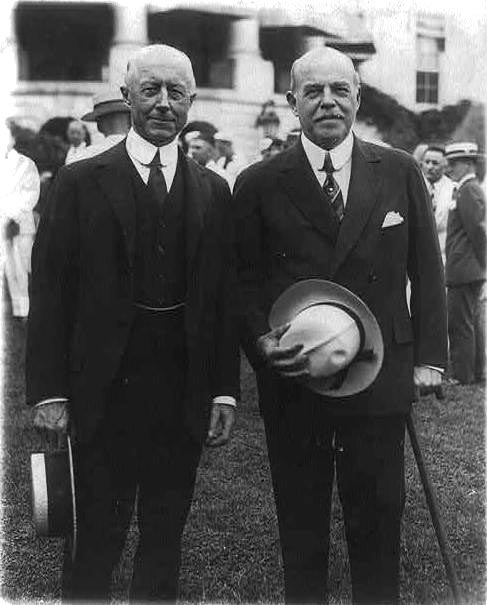 Speaker Longworth (right) with Secretary of the Navy Charles Francis Adams III on the White House lawn, June 27, 1929.
