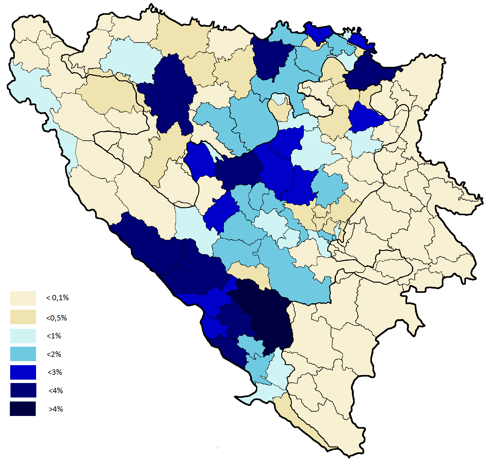 Этническая карта боснии