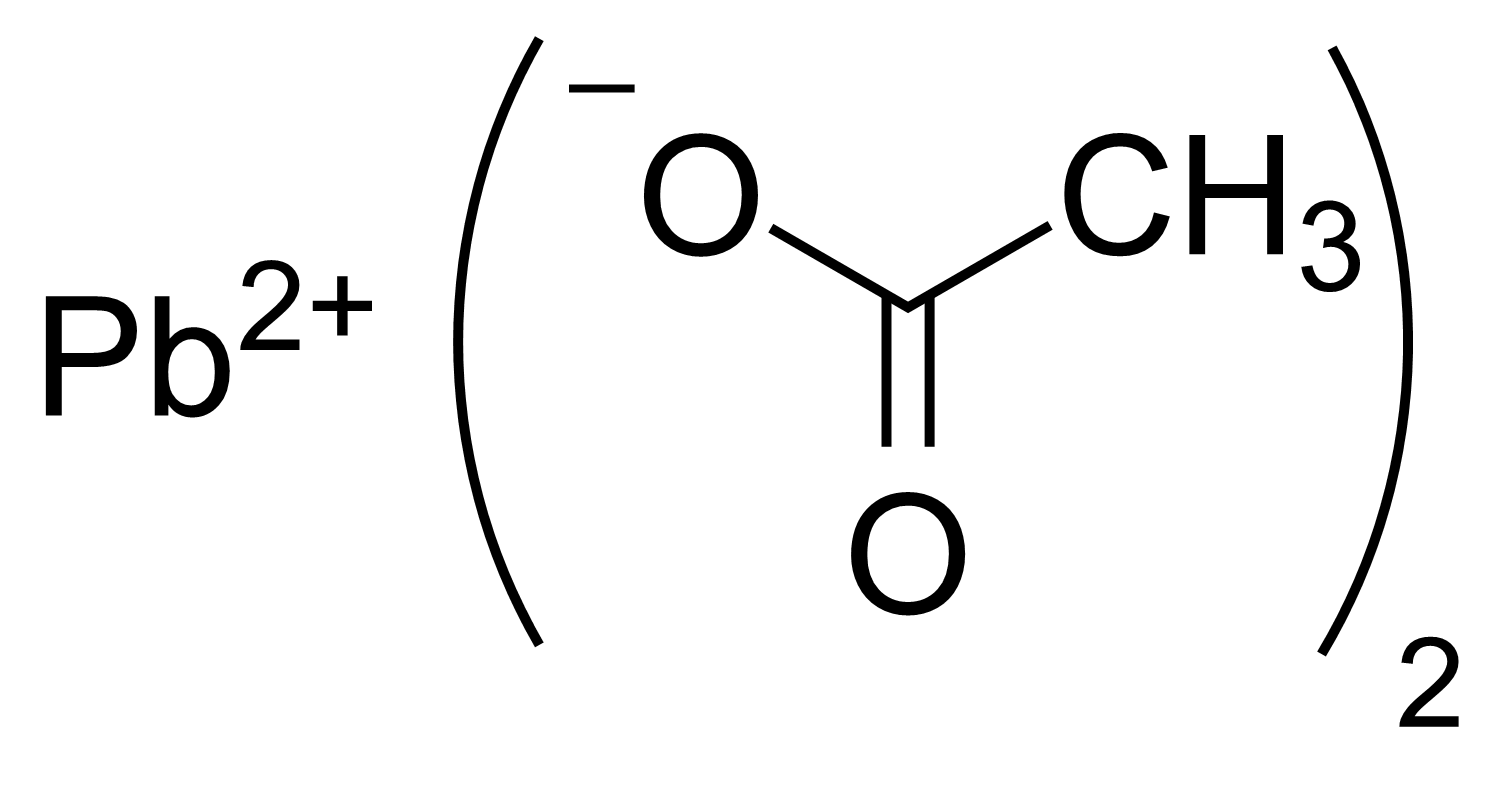 Skeletal formula of lead(II) acetate