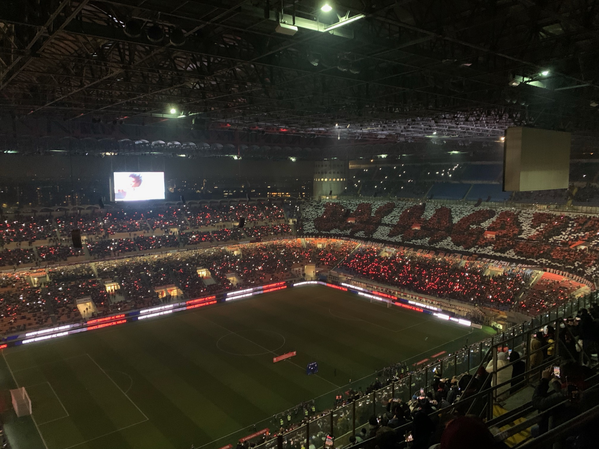 The San Siro Stadium before a match between AC Milan and SSC Napoli in December 2021