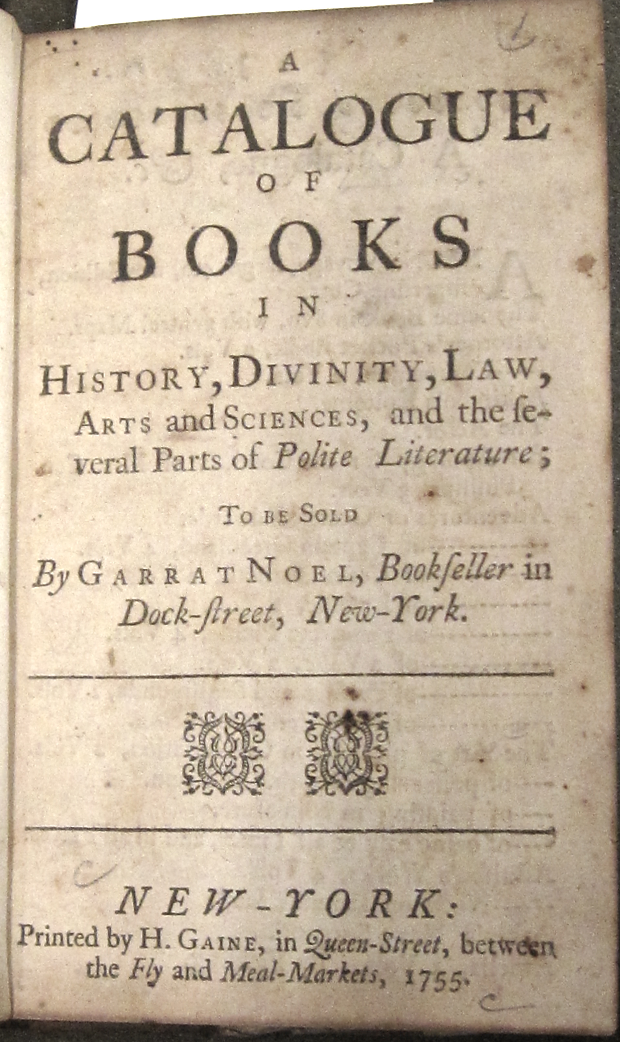 Noel's catalog, 1755 (Boston Public Library)