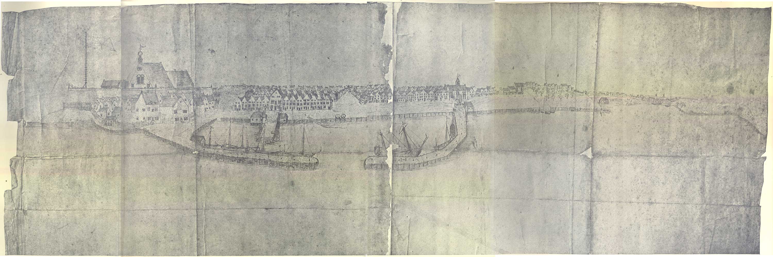 Map of New York from Brooklyn Heights, based on a 1679 original by Danckaerts