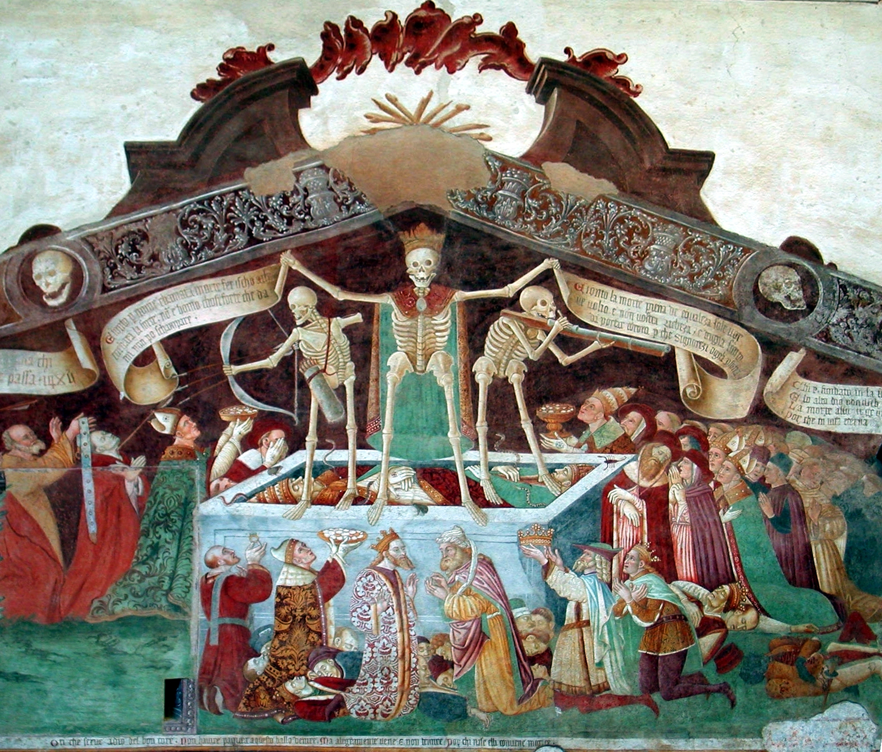 Speaking of spooky: the Trionfo della Morte, a fresco on the façade of the Oratorio