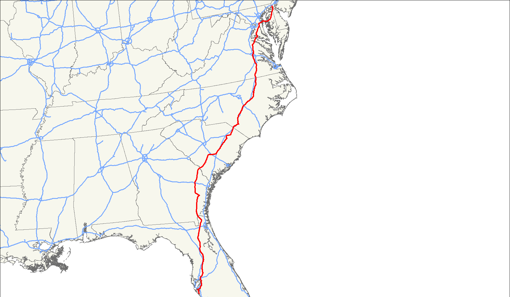 Route 301 Florida Map U.S. Route 301   Wikipedia