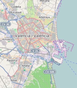 Mapa de localización de Valencia (ciudad)