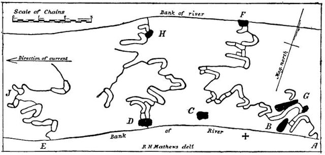 File:1413 - Brewarrina Aboriginal Fish Traps - Baiame's Ngunnhu - R.H.  Mathew's plan of the fish traps (5051305b11).jpg - Wikimedia Commons