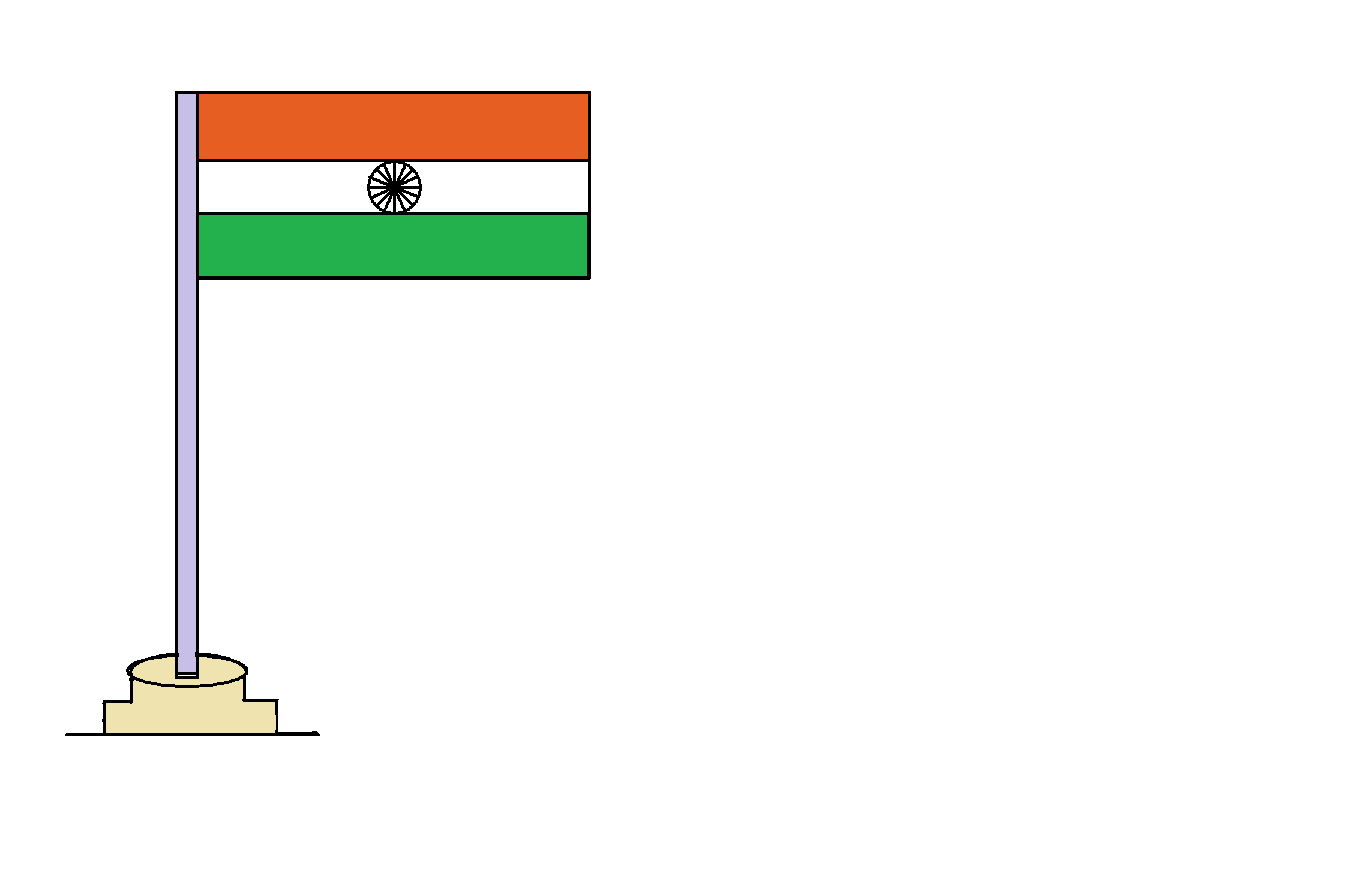Indian Flag Drawing For Kids - Easy Step By Step Drawing-saigonsouth.com.vn