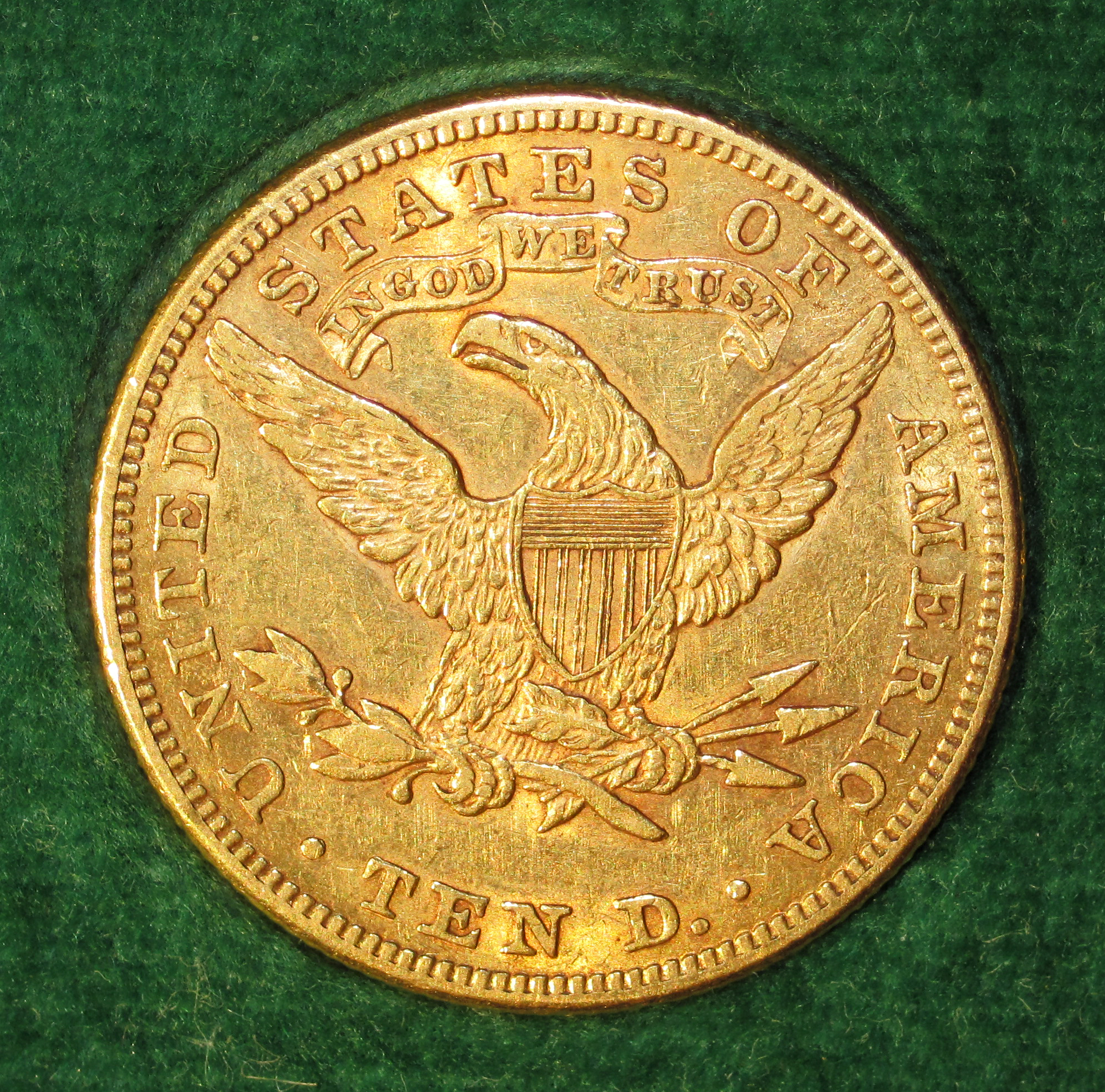 File:Liberty Eagle $10 gold coin (1883) (reverse) 1.jpg - Wikimedia Commons