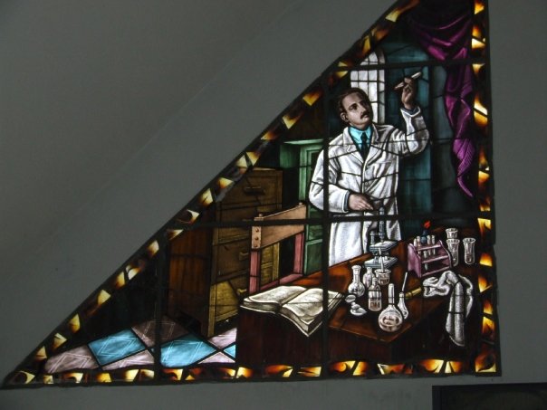 Glassmaleri i Iglesia Santuario José Gregorio Hernández i Isnotu i staten Trujillo i Venezuela