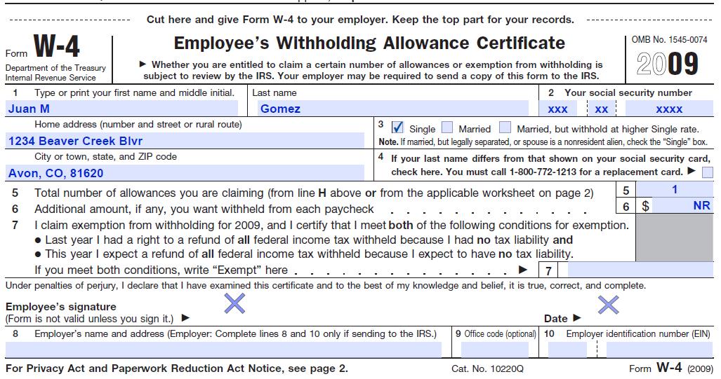 Withholding Tax. Employer identification number. Middle initial. Exempt.