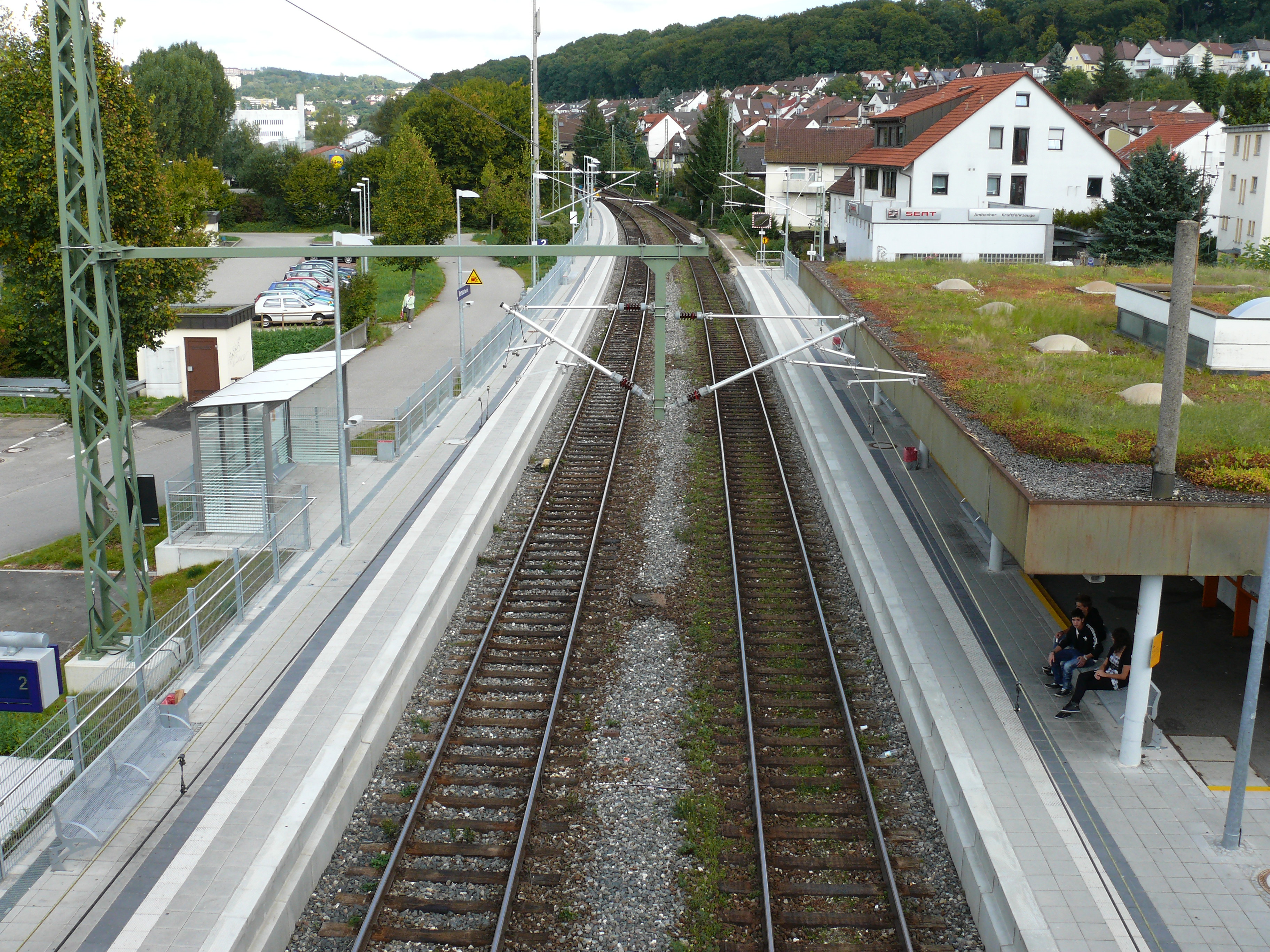 Остановиться з. Bahnhof Волжский. Вернау. Банхоф Германия. Wernau.