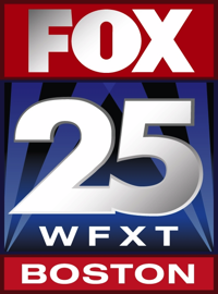 WFXT's logo from July 2006 to October 26, 2015, using a logo format also used at other Fox-owned television stations. The "25" in this logo had been used from September 22, 1997, to October 26, 2015.