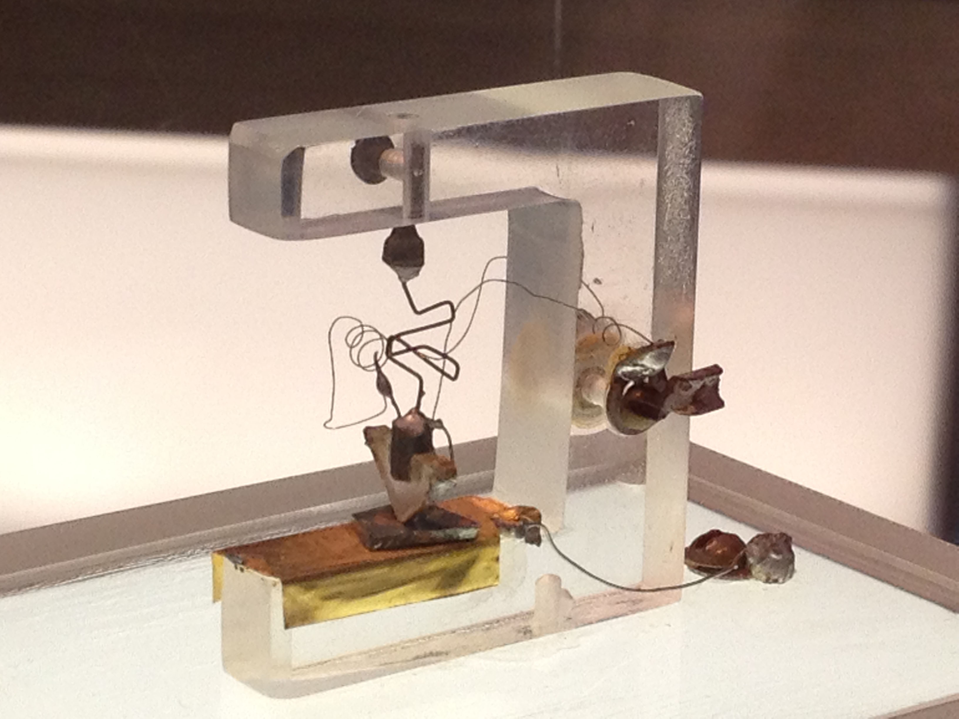 The world's first transistor built in December 1947.