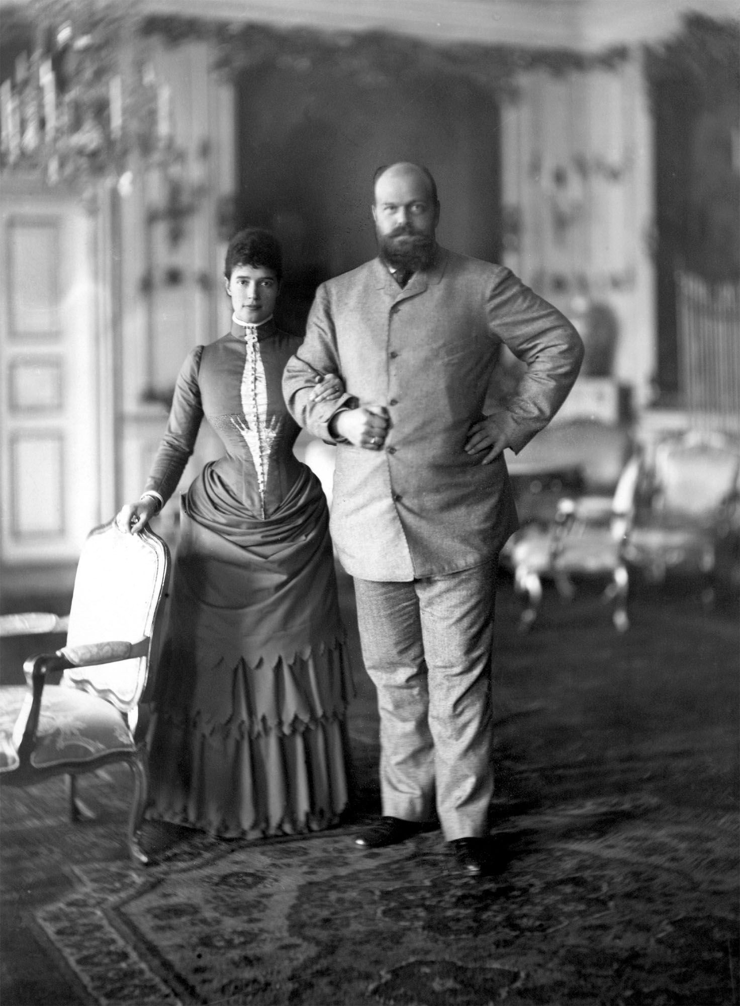 Alexander and his wife Empress Maria Fyodorovna on holiday in Copenhagen in 1893