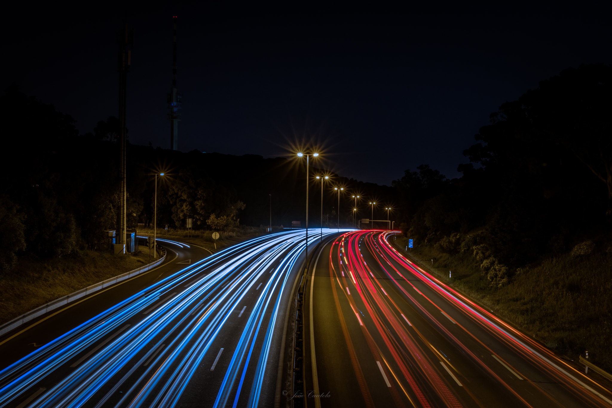 Light Trails. Shining motorways.