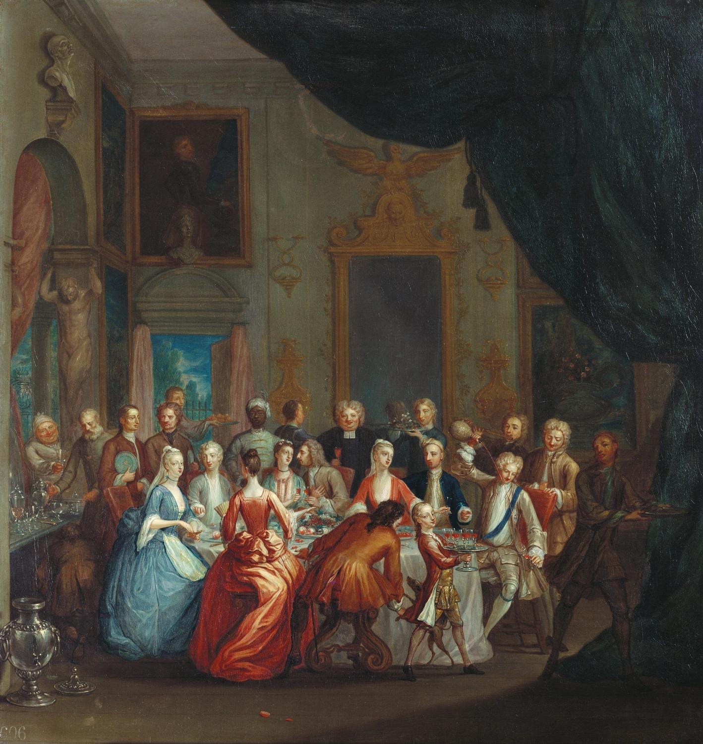 File:Marcellus Laroon the Younger (1679-1772) - A Dinner Party - RCIN  403539 - Royal Collection.jpg - Wikipedia