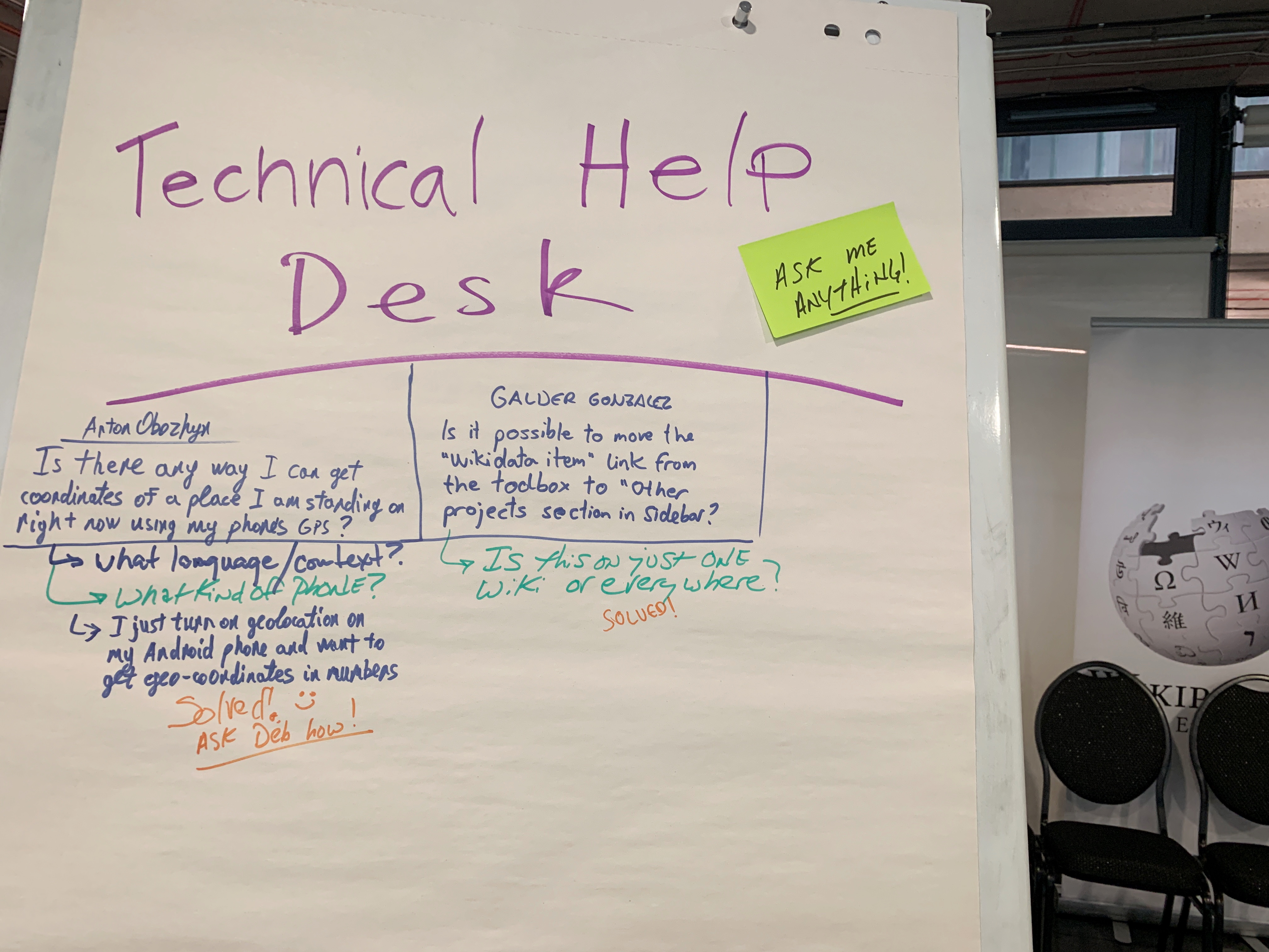 File Technical Help Desk Sign At The Wikimedia Hackathon 2019 Jpg