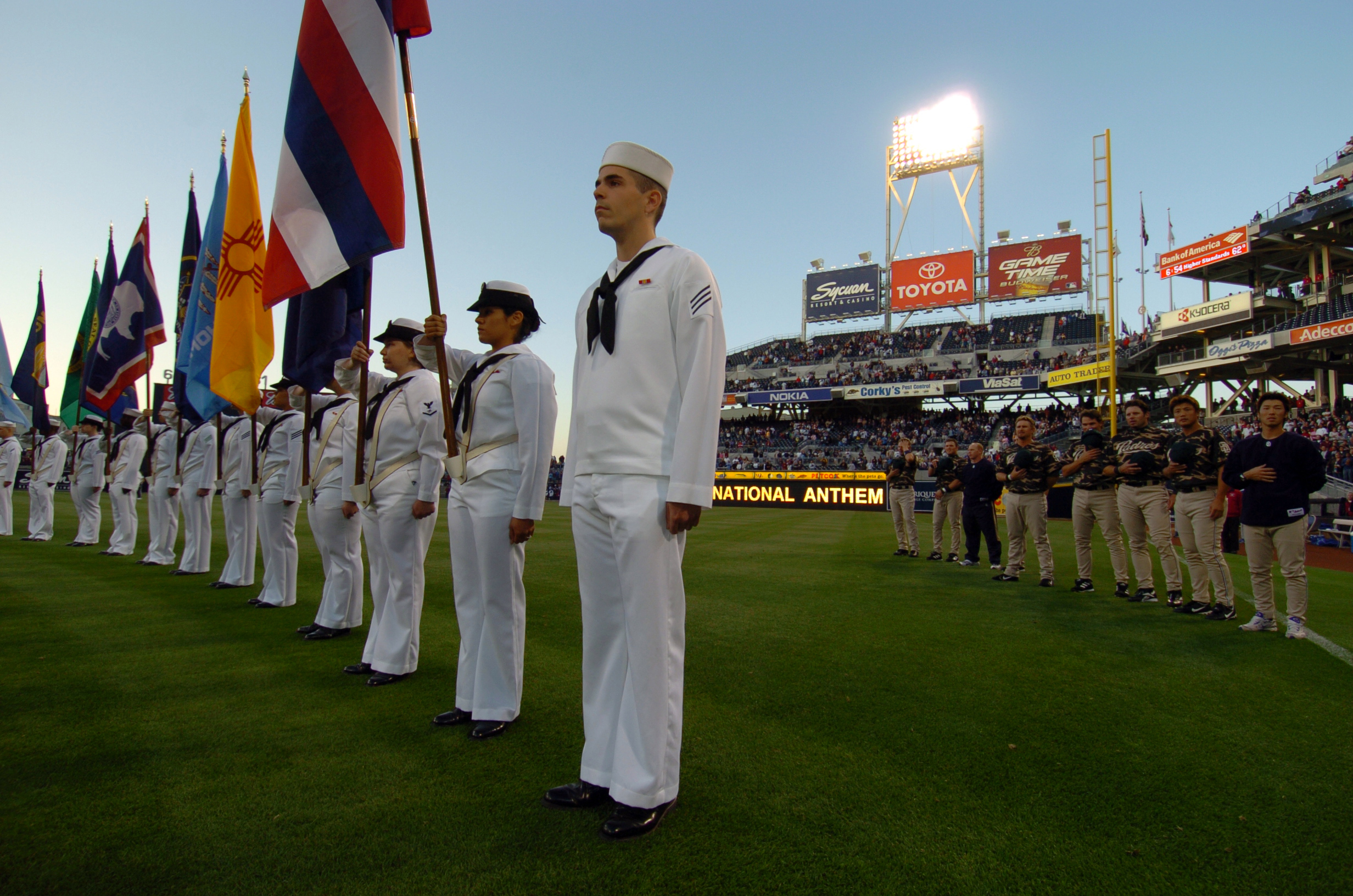 US Navy The San Diego Padres show their military support by