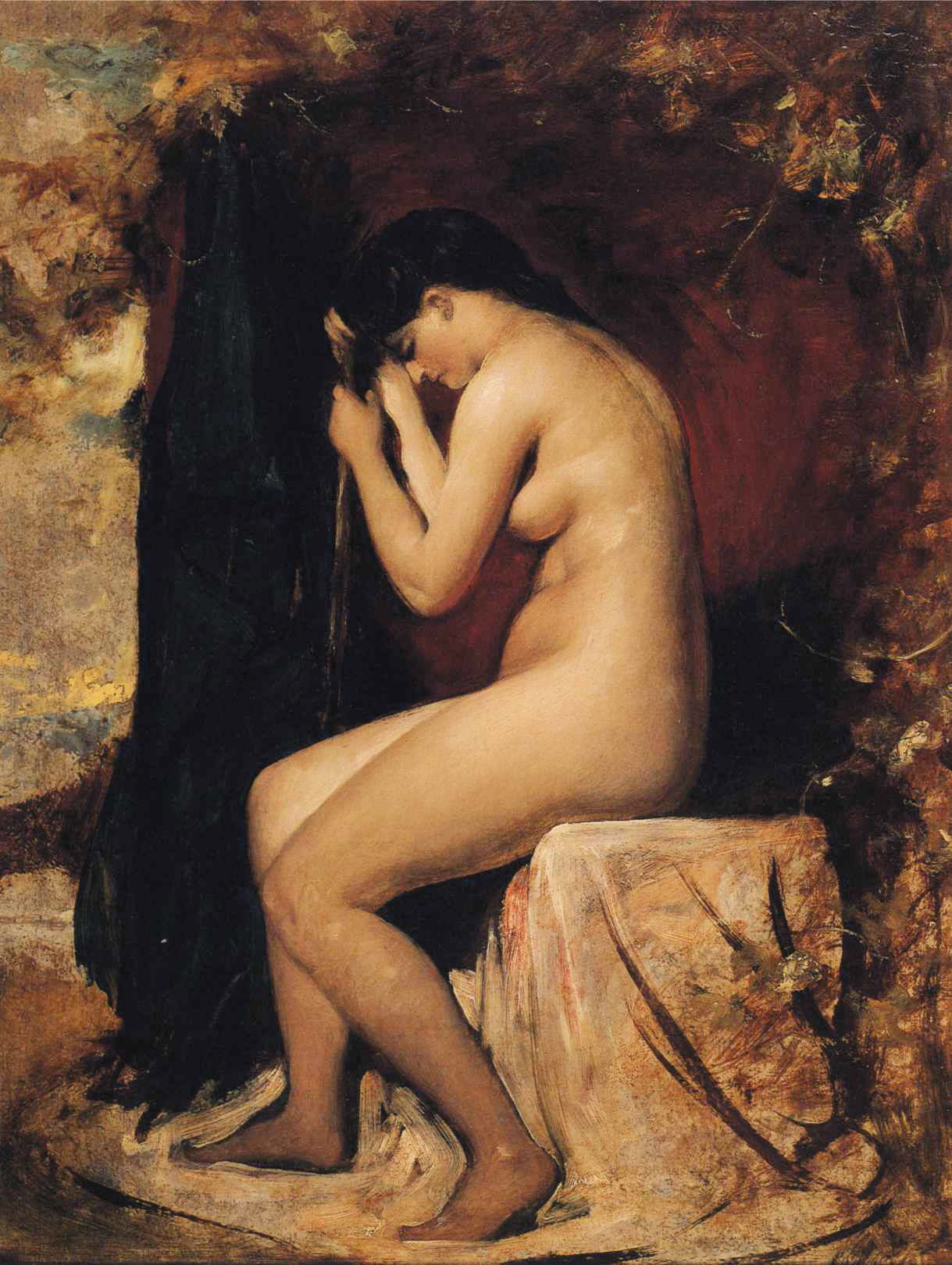 William Etty - Seated Female Nude.JPG. 