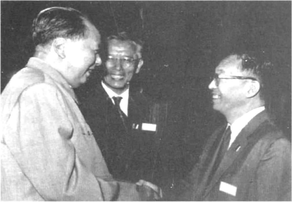 1964年毛泽东与坂田昌一握手