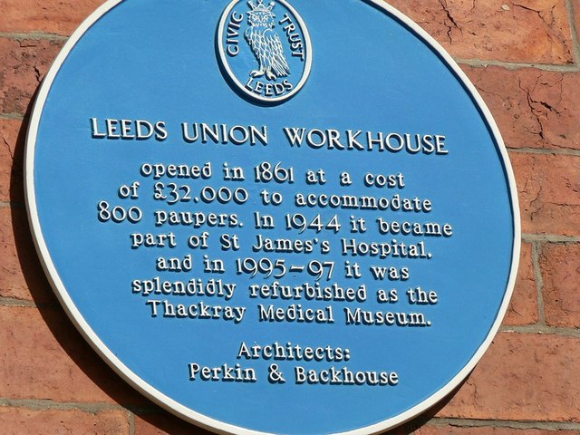 File:Blue Plaque, Leeds Union Workhouse, Beckett St - geograph.org.uk - 202198.jpg