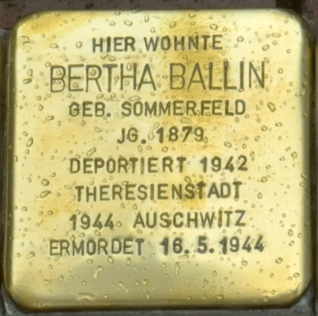 File:Ellrich-Stolperstein-Bertha-Ballin-CTH.JPG