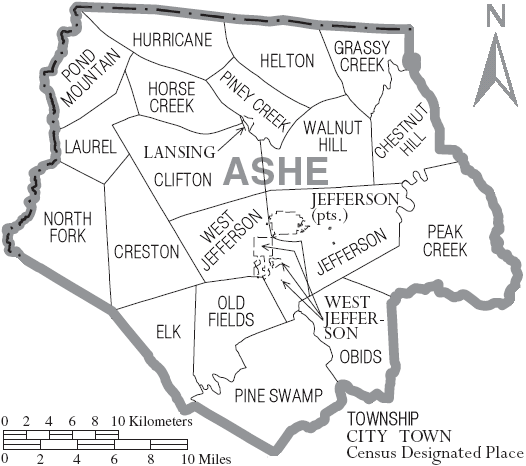File Map Of Ashe County North Carolina With Municipal And Township