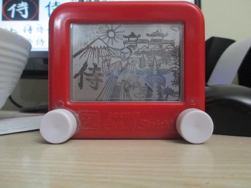 Found this mini-etch-a-sketch and it seemed like a good time for DOOM :  r/Doom