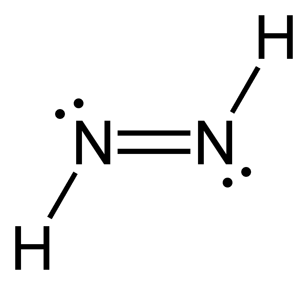 Structural diagram of trans-diazene, N2H2.