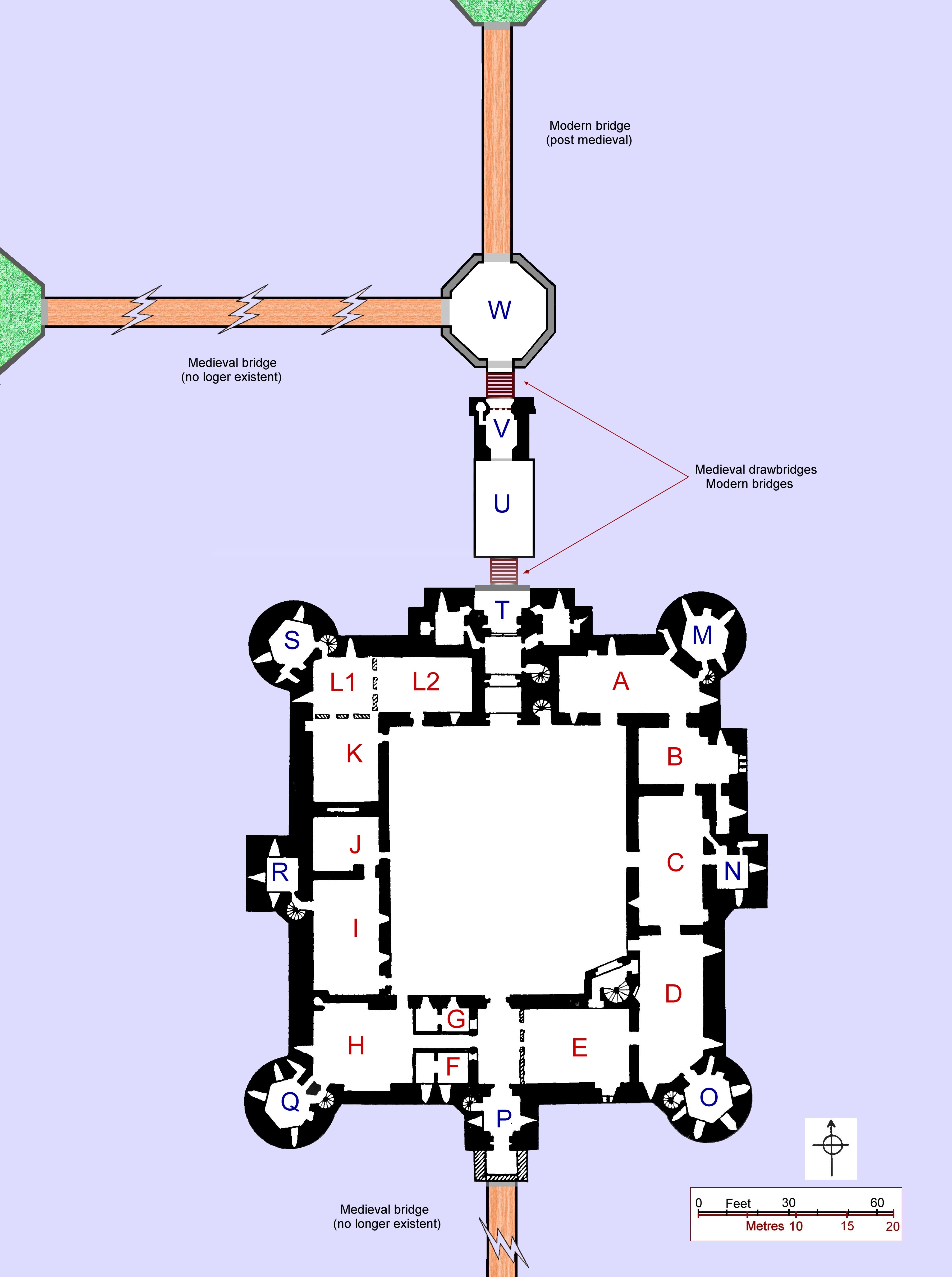 File Bodiam Castle Ground Plan Jpg Wikimedia Commons
