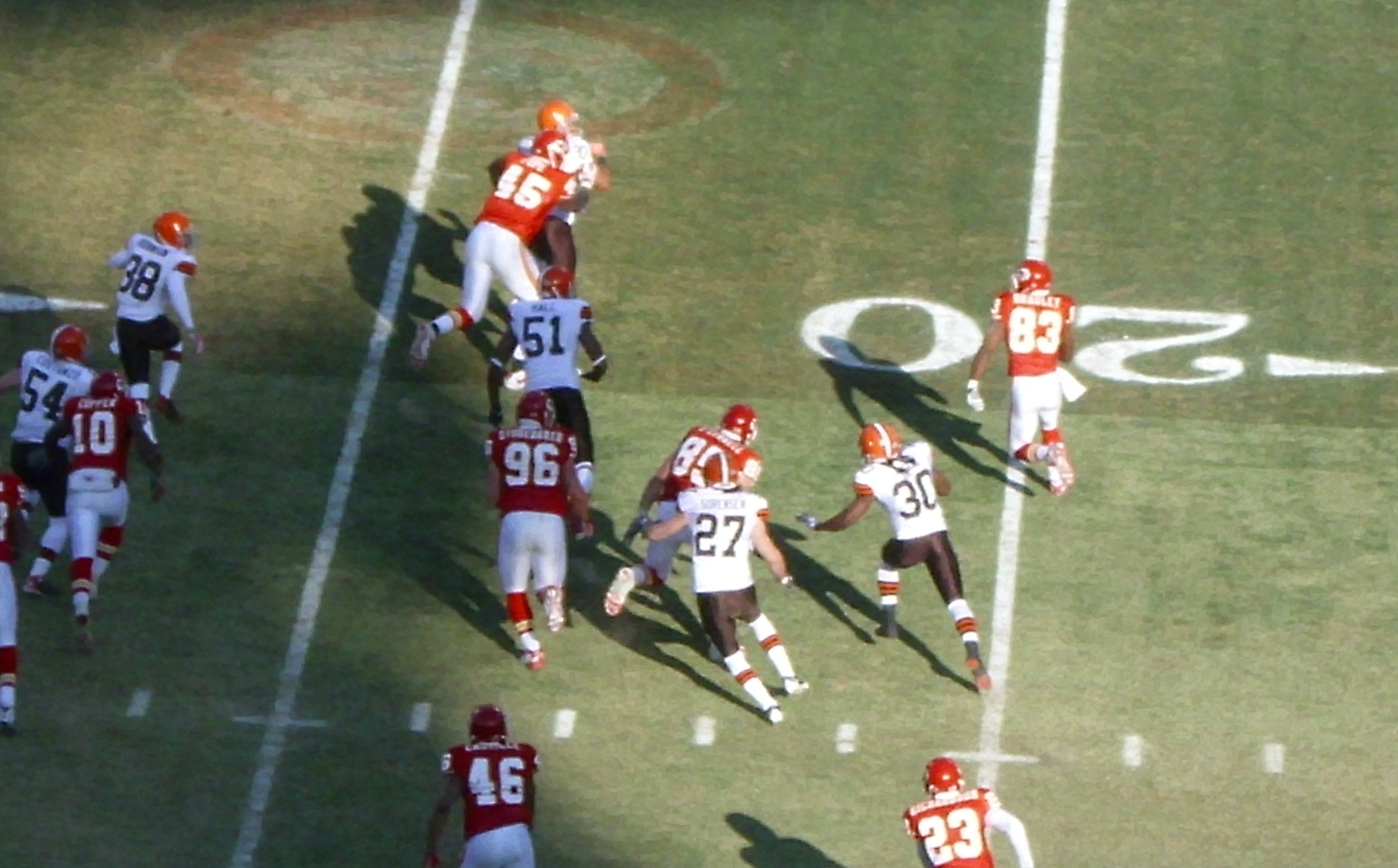 Bradley (#83) returning a punt