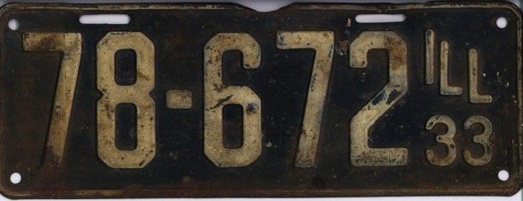 Номер 78 11 2. Номерной знак Иллинойс. 1933 Цифры. Illinois License Plate. 78 Число.