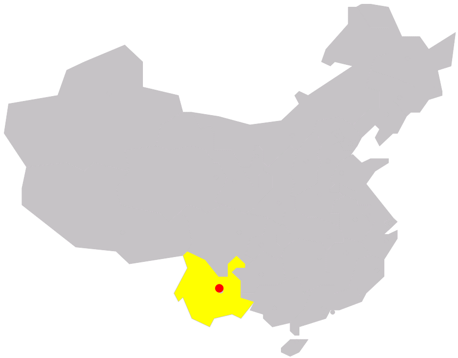 Localização da cidade na China